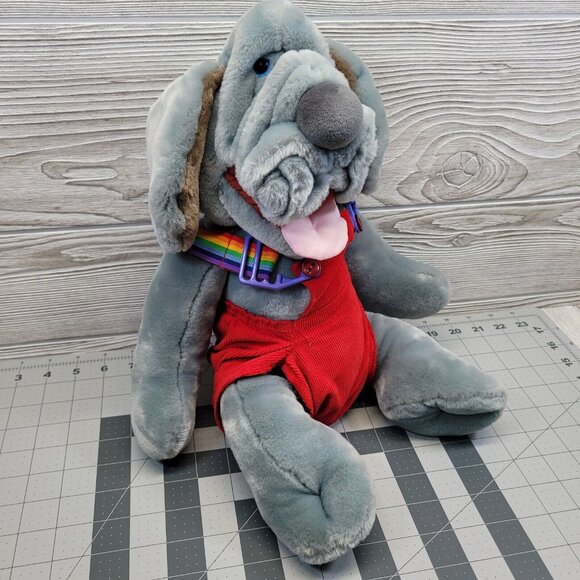 Wrinkles the Puppy Dog Shar-Pei Hand Puppet Plush Stuffed Animal Ganz Bros‎ 1981 - Picture 1 of 15